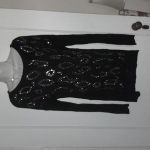 NWOT women's APT9 size xs black long sleeve embellished top.